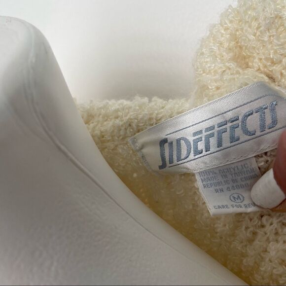 Sideffects California Ivory vintage Open Texture Long Cardigan - Picture 3 of 9